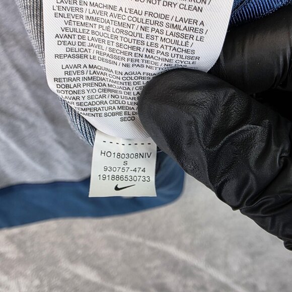 Nike Fleece Hoodie Jacket Womens Small Blue Full Zip Pockets Swoosh 930757-474 - Picture 12 of 12